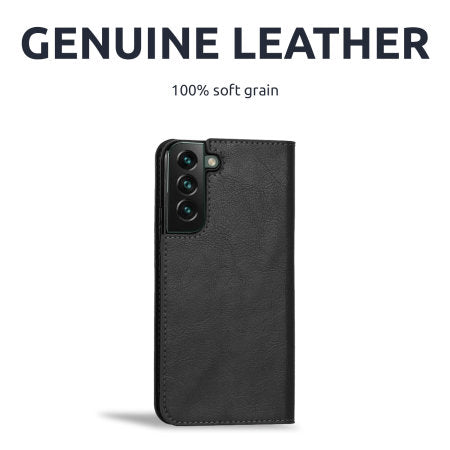 Olixar Genuine Leather Wallet Stand Black