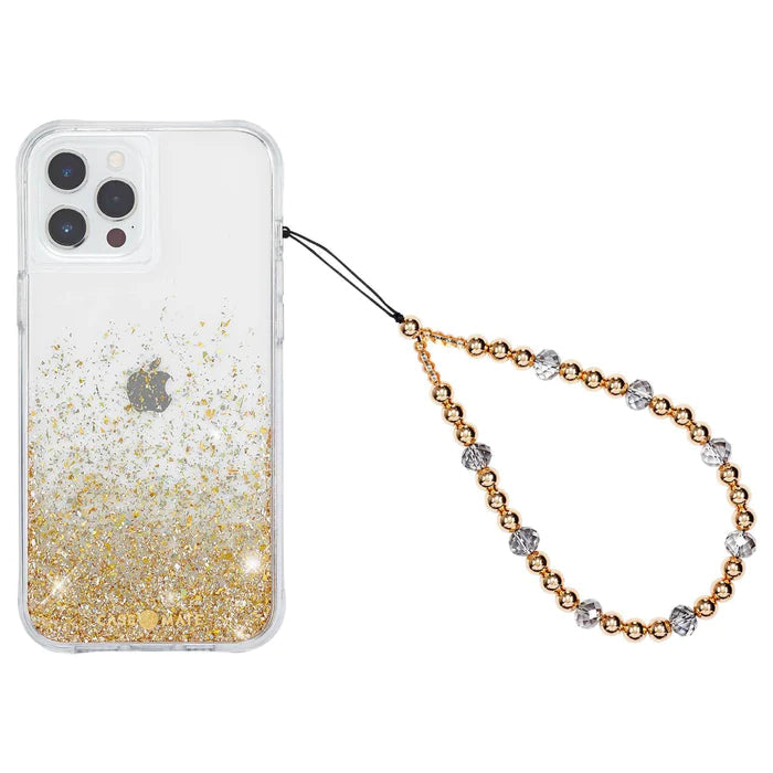 Beaded Phone Charm (Golden Crystal)