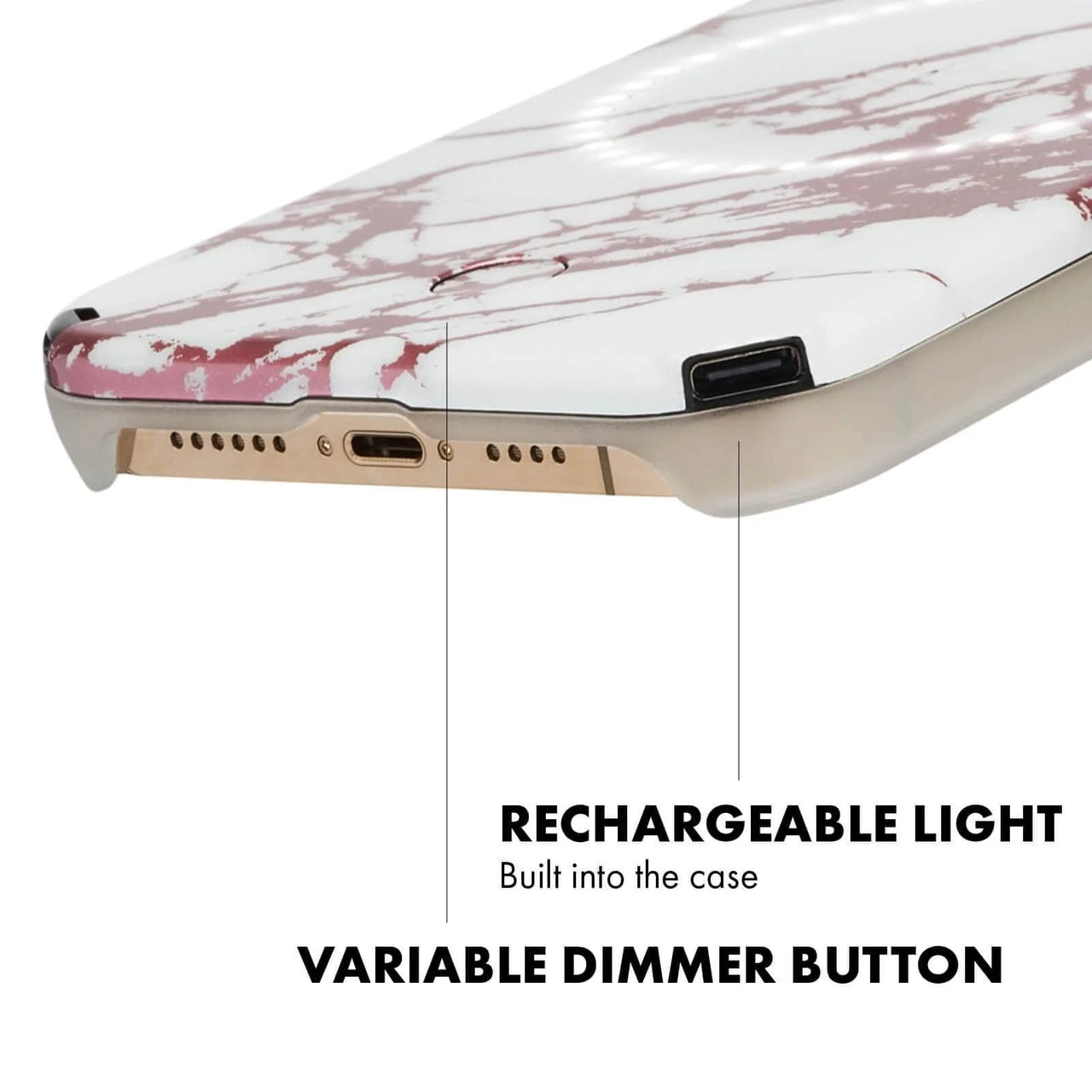 Halo Rose Metallic White Marble