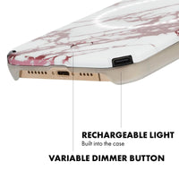 Halo Rose Metallic White Marble