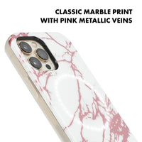 Halo Rose Metallic White Marble