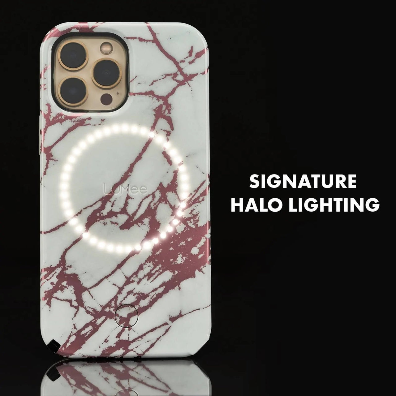 Halo Rose Metallic White Marble