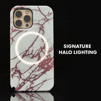 Halo Rose Metallic White Marble